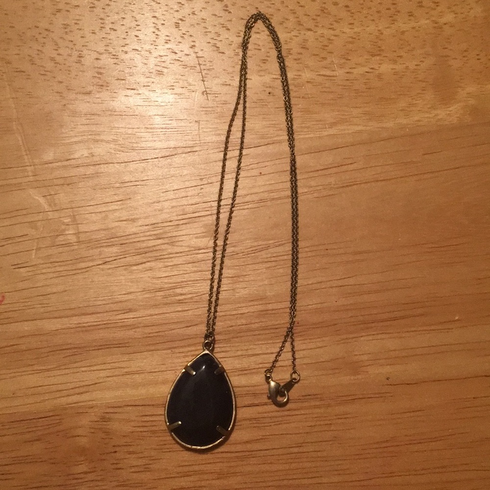 Large navy stone necklace